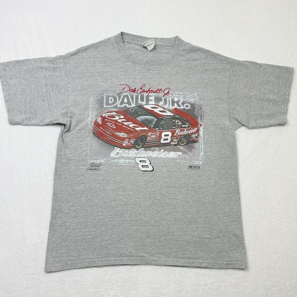Chase‎ Authentics Dale Earnhardt Jr Shirt Mens Large Gray Embroidered Vintage 02
